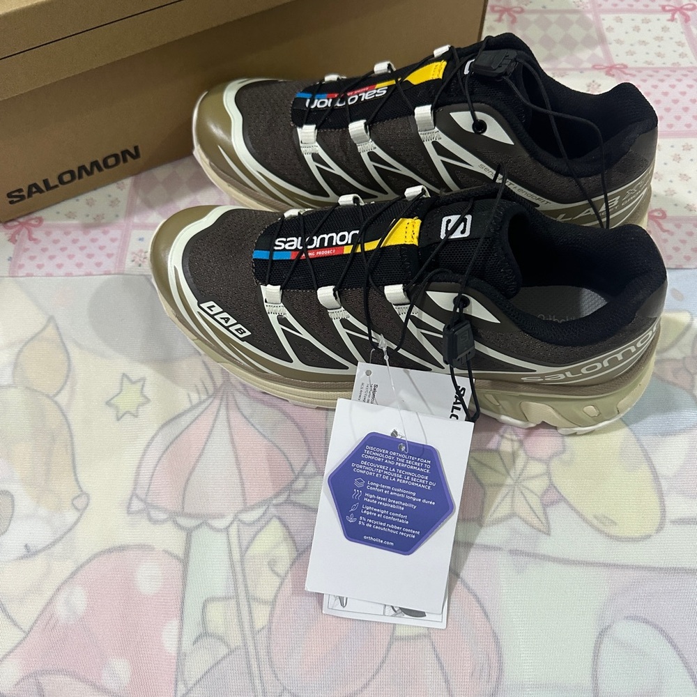 Salomon Brown Trail Sneakers with Cream Accents - Picture 8 of 8